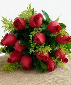 Buquê Com 12 Rosas Vermelhas